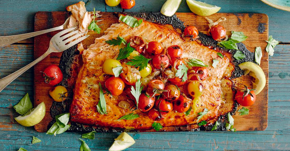 ماهی با گوجه و آویشن