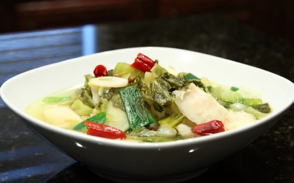 خوراک ماهی و سبزیجات چینی